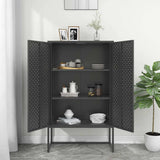 Vidaxl hoge kast 80x35x135 cm staal antracietkleurig