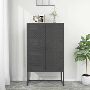 Vidaxl hoge kast 80x35x135 cm staal antracietkleurig