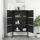 Vidaxl hoge kast 80x35x135 cm staal zwart