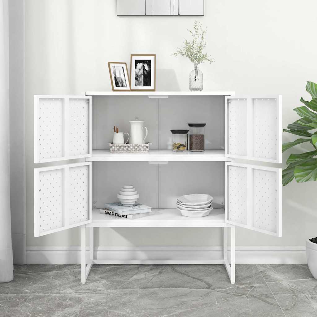 Vidaxl hoge kast 80x35x100 cm staal wit