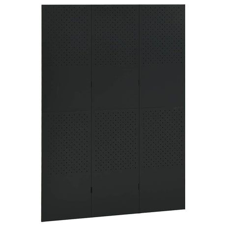 Vidaxl kamerscherm met 3 panelen 120x180 cm staal zwart