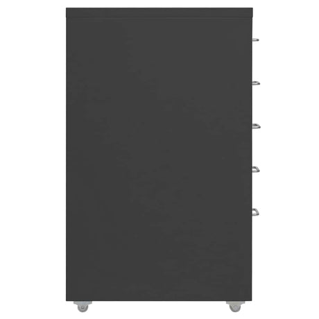 Vidaxl ladeblok verrijdbaar 28x41x69 cm metaal antracietkleurig