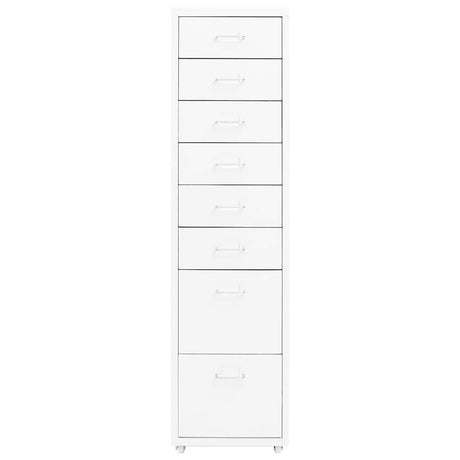 Vidaxl ladeblok verrijdbaar 28x41x109 cm metaal wit