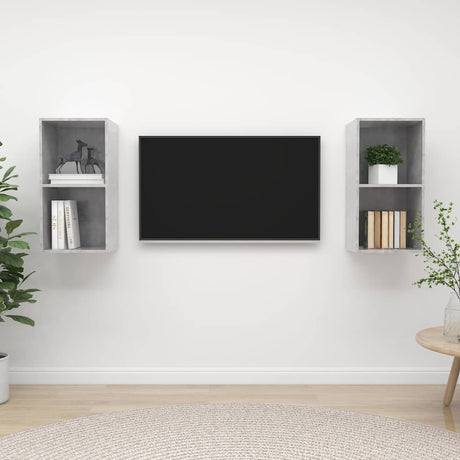 Vidaxl tv-wandmeubelen 2 st spaanplaat betongrijs