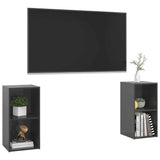 Vidaxl tv-meubelen 2 st 72x35x36,5 cm bewerkt houthoogglans grijs