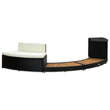 Vidaxx Spa-Umrandung aus Polyrattan und massivem Akazienholz schwarz
