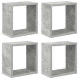 Vidaxl wandschappen kubus 4 st 26x15x26 cm betongrijs
