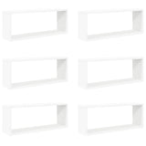 Vidaxl wandschappen kubus 6 st 60x15x23 cm spaanplaat wit