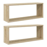 Vidaxl wandschappen kubus 2 st 60x15x23 cm bewerkt hout sonoma eiken