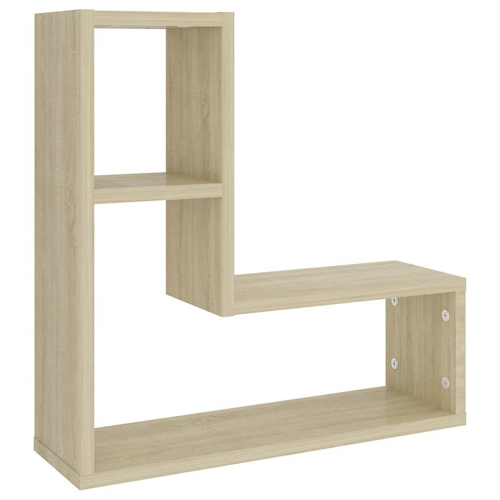 Vidaxl wandschappen 2 st 50x15x50 cm bewerkt hout sonoma eikenkleurig