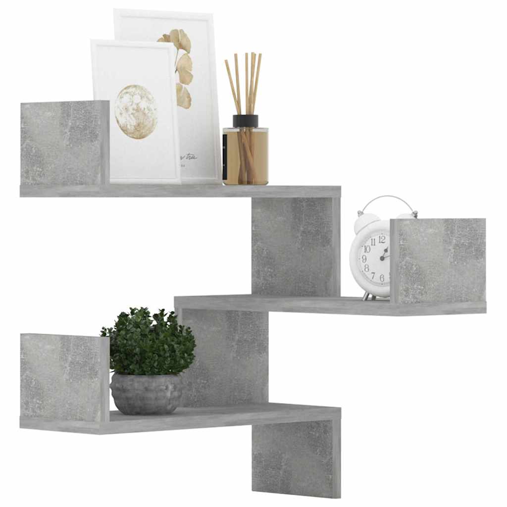 Vidaxl hoekwandschappen 2 st 40x40x50 cm bewerkt hout betongrijs