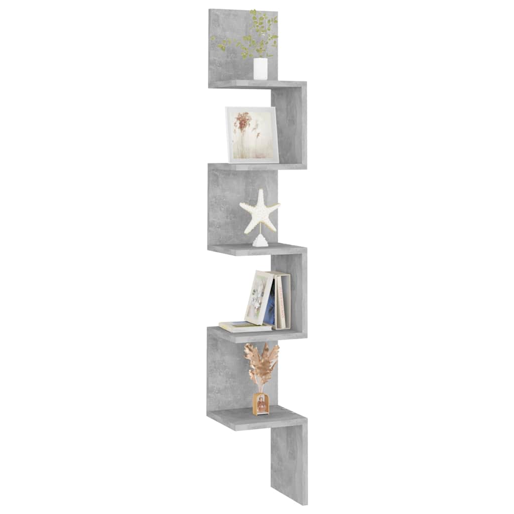 Vidaxl hoekwandschap 20x20x127,5 cm bewerkt hout betongrijs