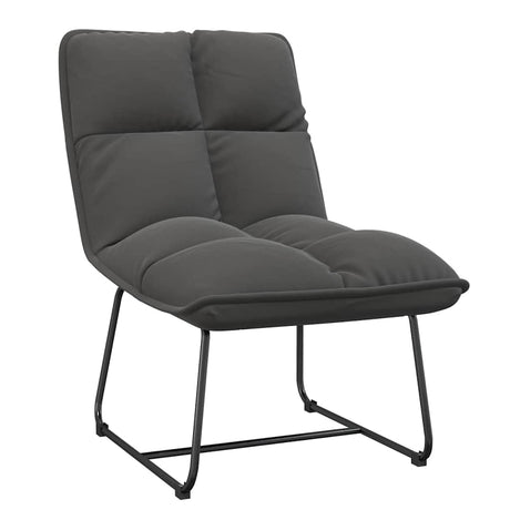 Vidaxl loungestoel met metalen frame fluweel donkergrijs