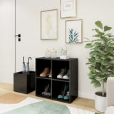 VIDAXL -Speicherschrank 105x35.5x70 cm verarbeitetes Holz Hochglanzgrau