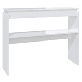 Vidaxl wandtafel 102x30x80 cm bewerkt hout hoogglans wit