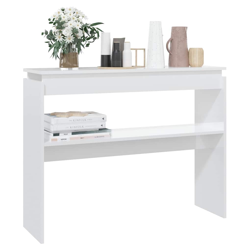 Vidaxl wandtafel 102x30x80 cm bewerkt hout hoogglans wit