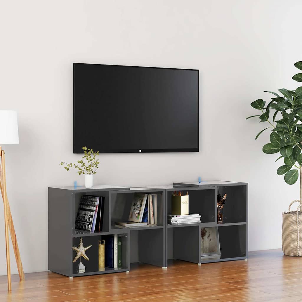 Vidaxl tv-meubel 104x30x52 cm bewerkt hout hoogglans grijs