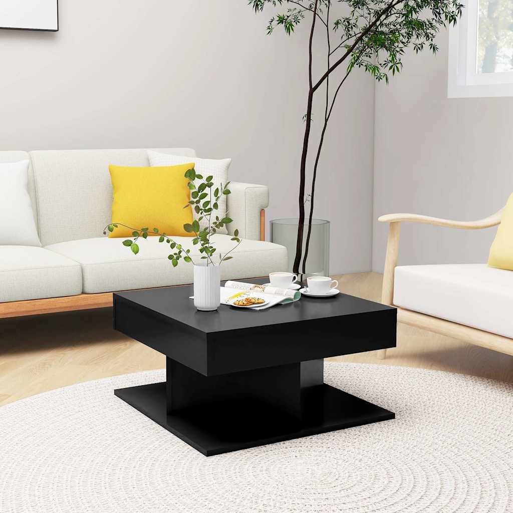 Vidaxl 808369 salontafel zwart 57x57x30 cm bewerkt hout