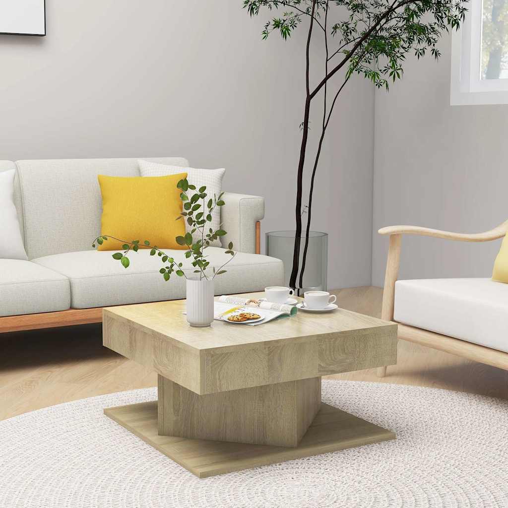 Vidaxl salontafel 57x57x30 cm bewerkt hout sonoma eikenkleurig