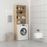 Vidaxl Waschmaschinenschrank 64x24x190 cm Weiß und Sonoma Eiche gefärbt