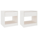 Vidaxl nachtkastjes 2 st 40x31x40 cm massief grenenhout wit