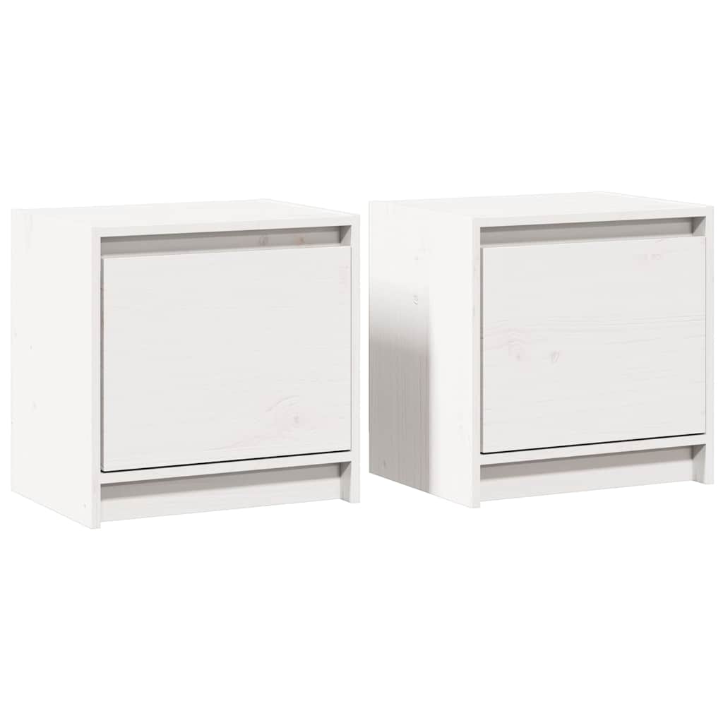 Vidaxl nachtkastjes 2 st 40x30,5x40 cm massief grenenhout wit