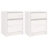 Vidaxl nachtkastjes 2 st 40x31x50 cm massief grenenhout wit