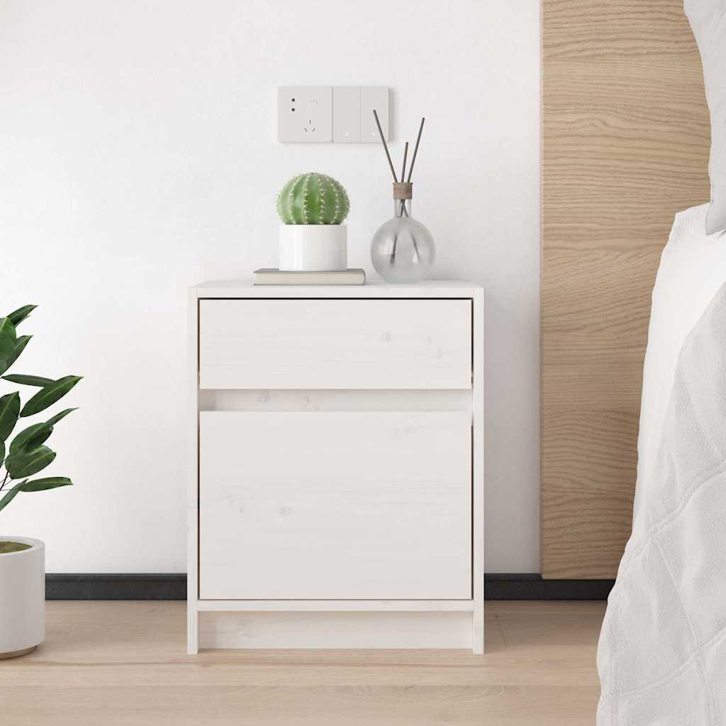 Vidaxl nachtkastjes 2 st 40x31x50 cm massief grenenhout wit