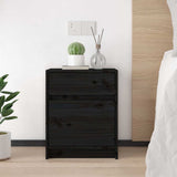 Vidaxl nachtkastjes 2 st 40x31x50 cm massief grenenhout zwart