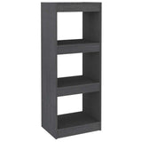 Vidaxl boekenkast kamerscherm 40x30x103,5 cm massief grenenhout grijs