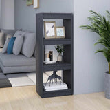 Vidaxl boekenkast kamerscherm 40x30x103,5 cm massief grenenhout grijs