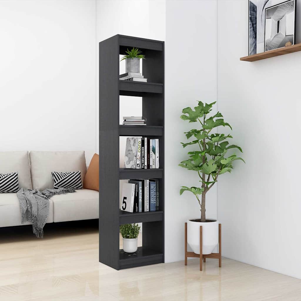 Vidaxl boekenkast kamerscherm 40x30x167,5 cm massief grenenhout grijs
