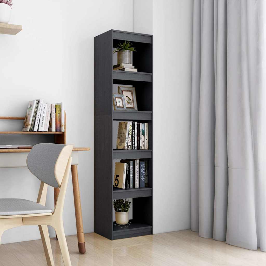 Vidaxl boekenkast kamerscherm 40x30x167,5 cm massief grenenhout grijs