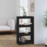 Vidaxl boekenkast kamerscherm 60x30x103,5 cm massief grenenhout zwart