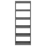 Vidaxl boekenkast kamerscherm 60x30x167,5 cm massief grenenhout grijs