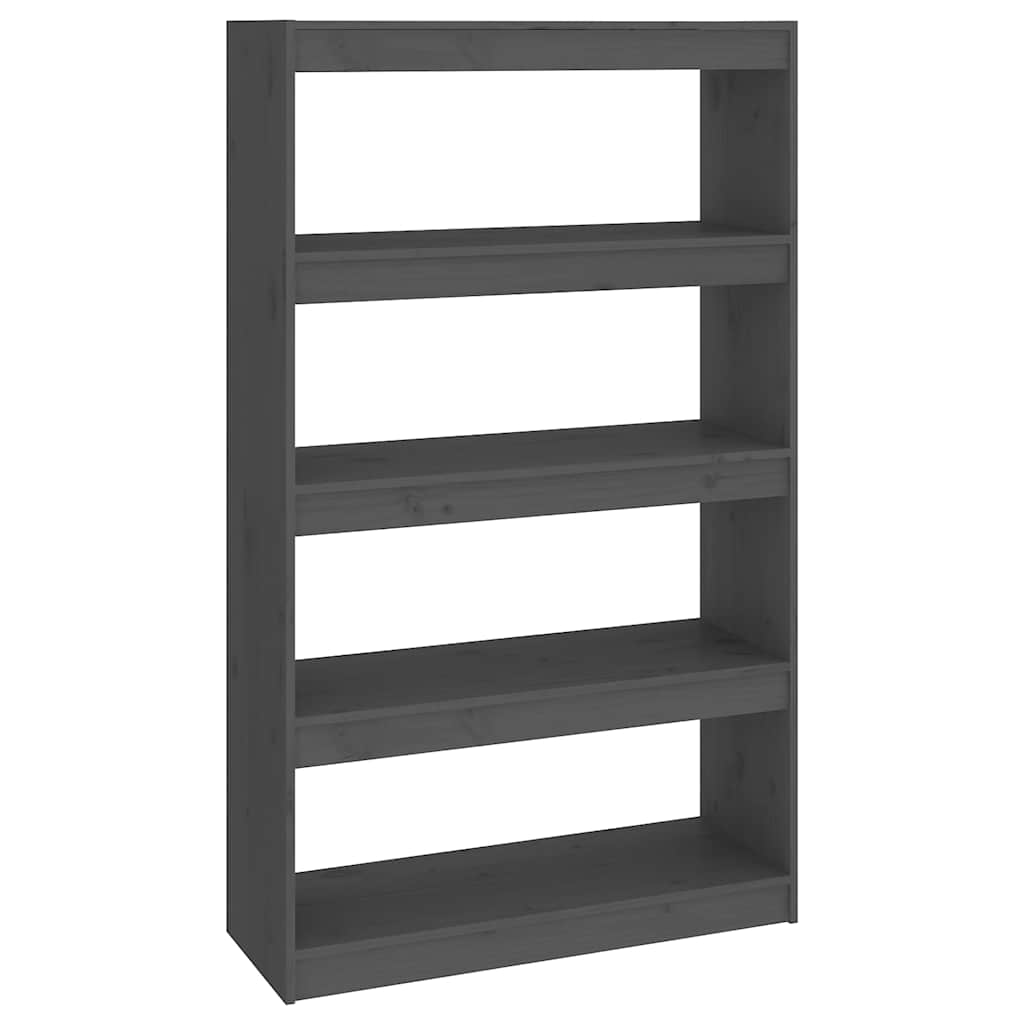 Vidaxl boekenkast kamerscherm 80x30x135,5 cm massief grenenhout grijs