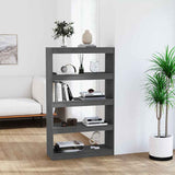 Vidaxl boekenkast kamerscherm 80x30x135,5 cm massief grenenhout grijs
