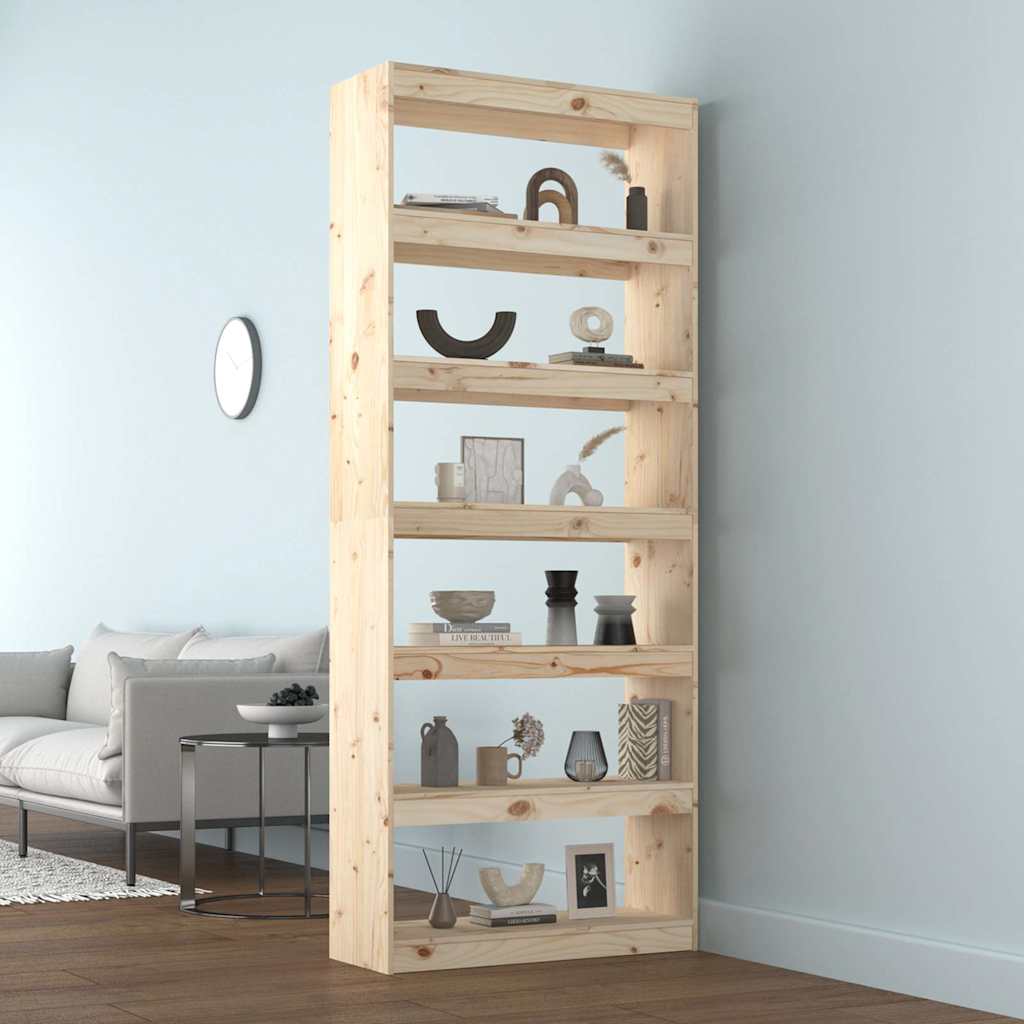 Vidaxl boekenkast kamerscherm 80x30x199,5 cm massief grenenhout