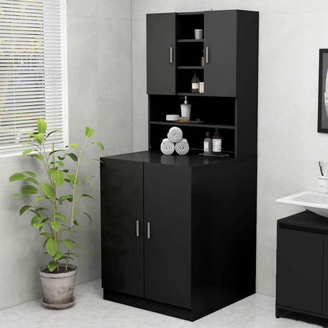 Vidaxl Waschmaschinenschrank 70,5 x 25,5 x 90 cm Schwarz