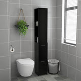Vidaxl badkamerkast 25x26,5x170 cm bewerkt hout zwart