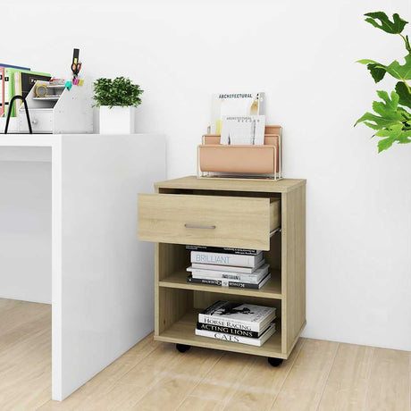 Vidaxl rolkast 46x36x59 cm bewerkt hout sonoma eikenkleurig