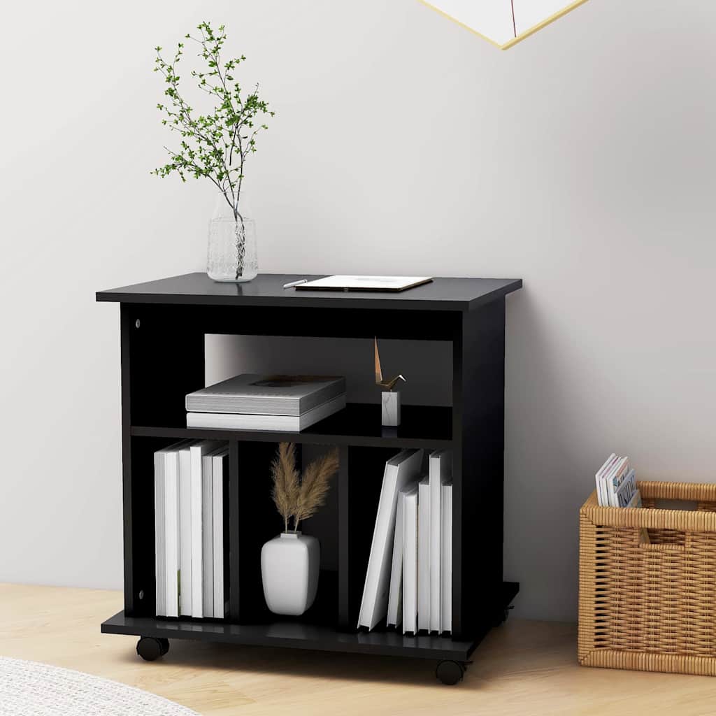 Vidaxl rolkast 60x45x60 cm bewerkt hout zwart