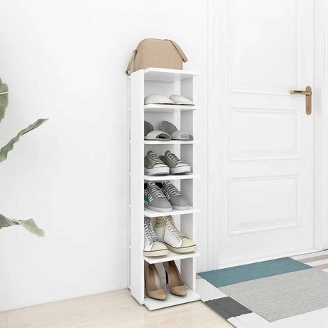 Vidaxl Schuhschrank 27,5 x 27 x 102 cm verarbeitetes Holz weiß