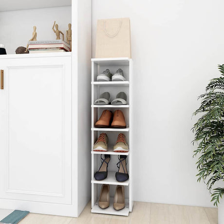 Vidaxl Schuhschrank 27,5 x 27 x 102 cm verarbeitetes Holz weiß