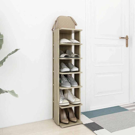Vidaxxl Schuhschrank 27,5x27x102 cm Holzwerkstoff Sonoma-Eiche-farbig