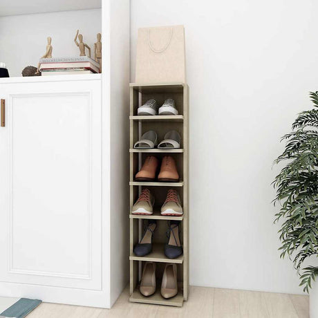 Vidaxxl Schuhschrank 27,5x27x102 cm Holzwerkstoff Sonoma-Eiche-farbig