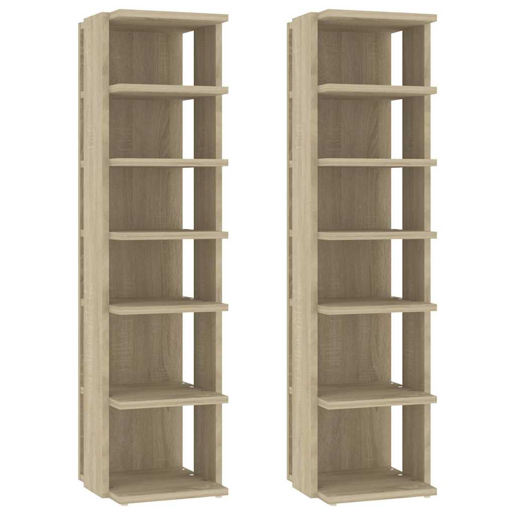 Vidaxx Schuhschränke 2 Stk. 27,5x27x102 cm Sonoma-Eiche farbig