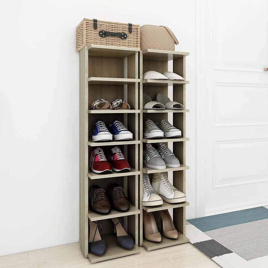 Vidaxx Schuhschränke 2 Stk. 27,5x27x102 cm Sonoma-Eiche farbig