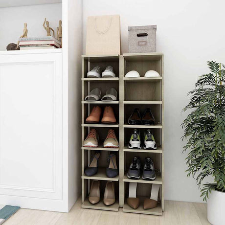 Vidaxx Schuhschränke 2 Stk. 27,5x27x102 cm Sonoma-Eiche farbig
