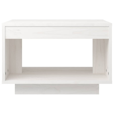 Vidaxl salontafel 50x50x33,5 cm massief grenenhout wit